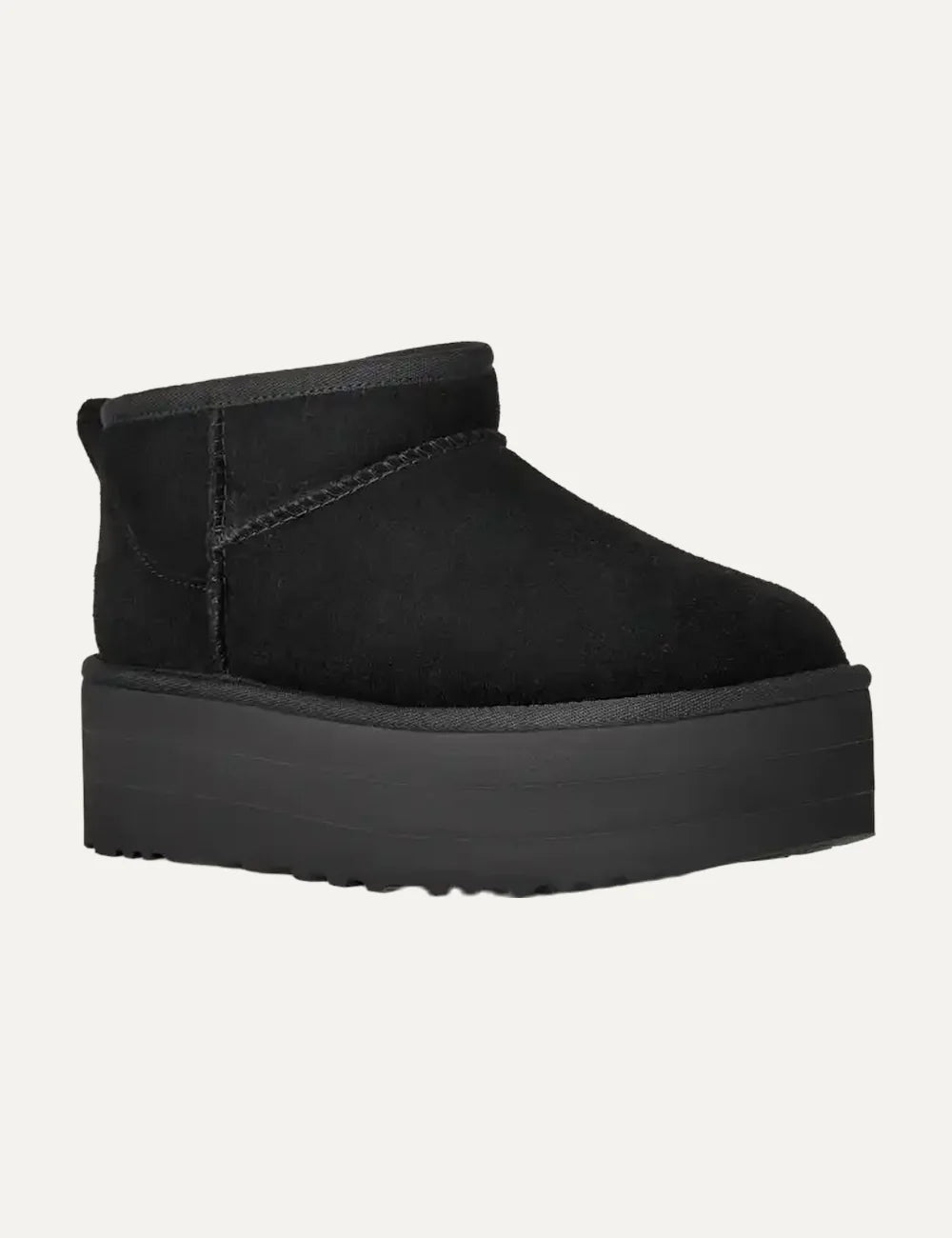 UGG Women’s Black Suede Ultra Mini Platform Boots side