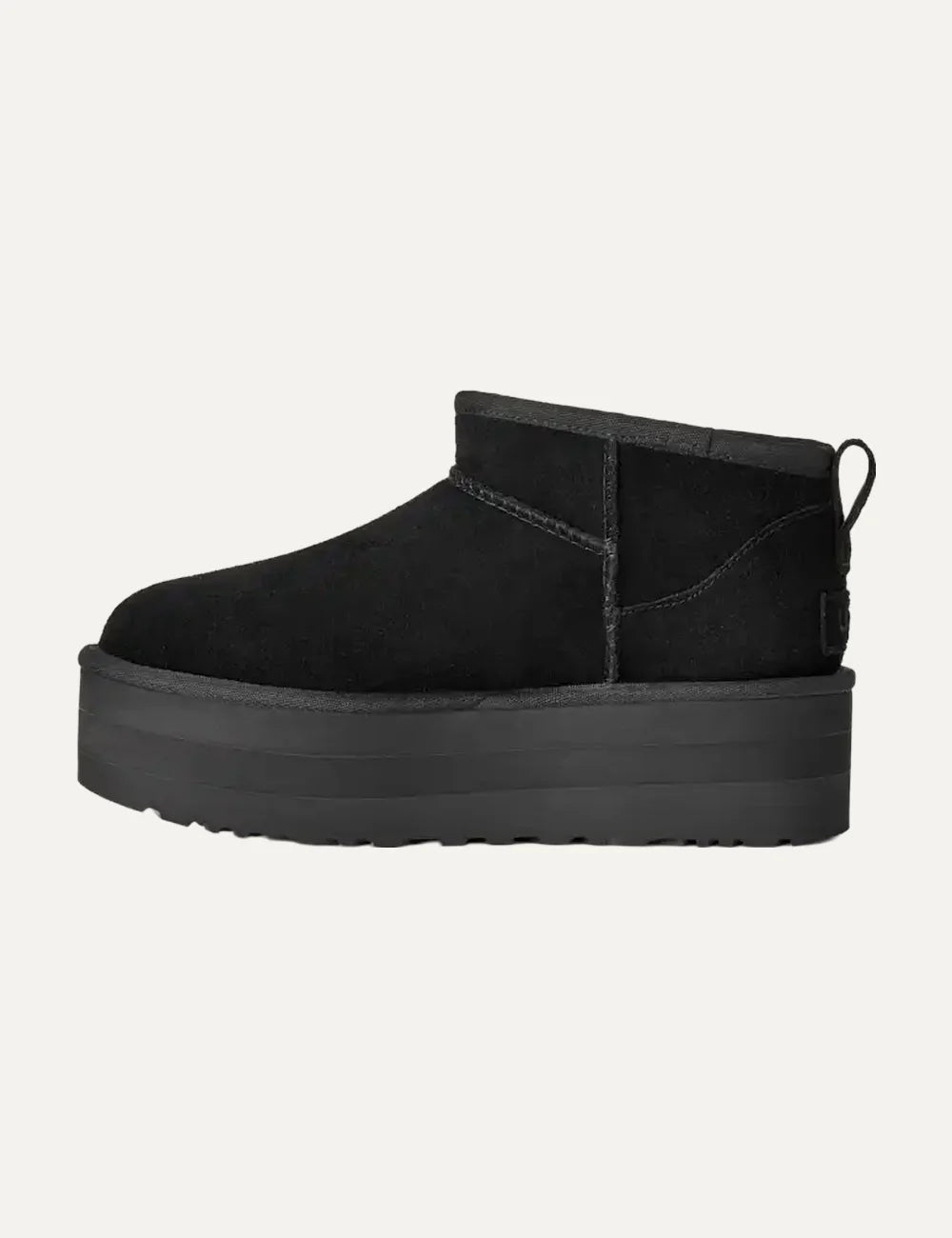 UGG Women’s Black Suede Ultra Mini Platform Boots profile
