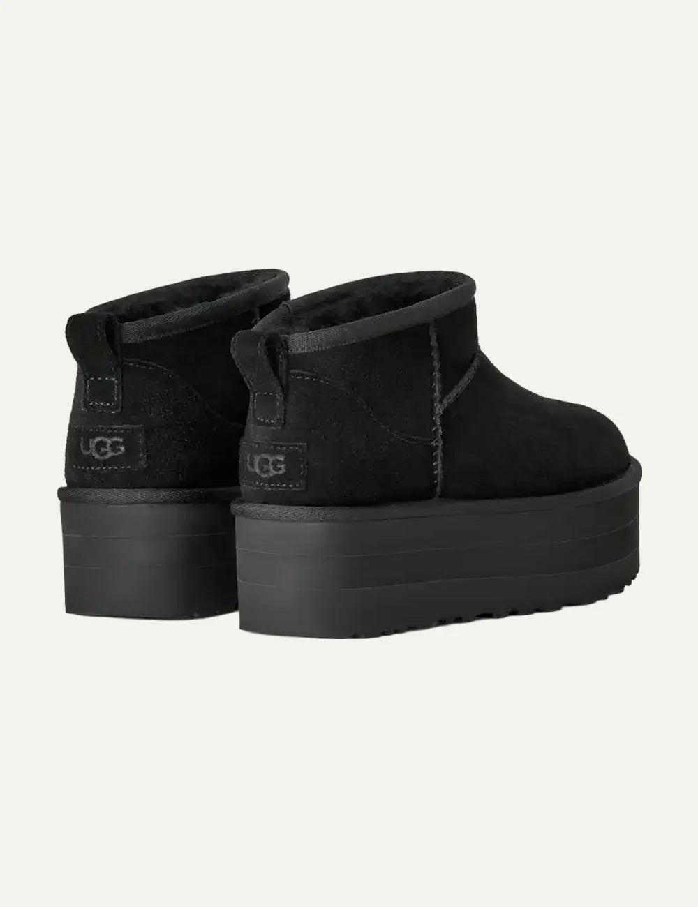 UGG Women’s Black Suede Ultra Mini Platform Boots back
