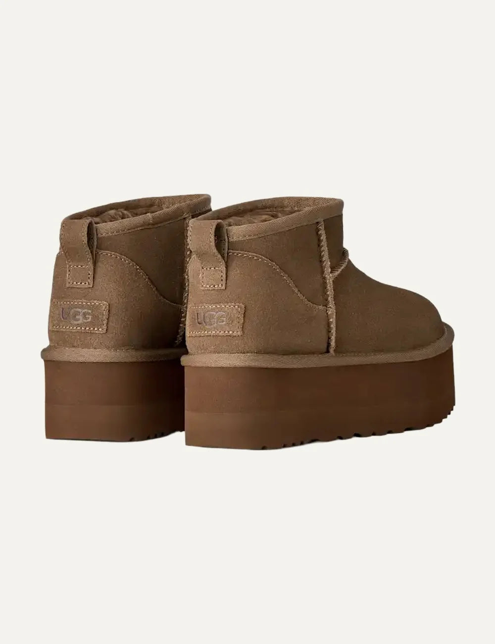  UGG Women’s Brown Suede Classic Ultra Mini Platform Boots back