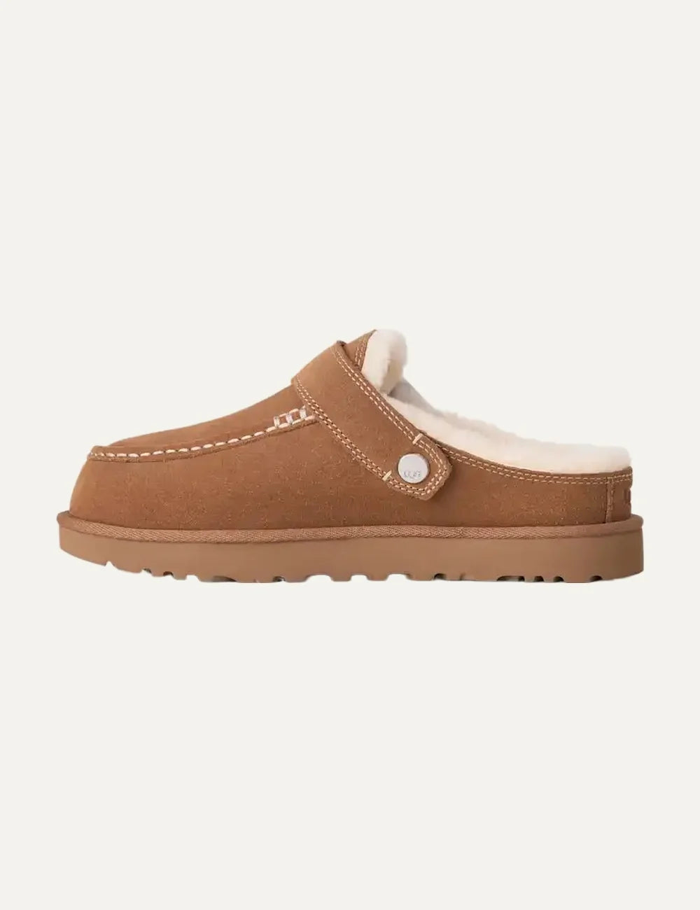 UGG Women’s Chestnut Suede Goldenstar Evelina Clogs with Adjustable Buckle Strap profile