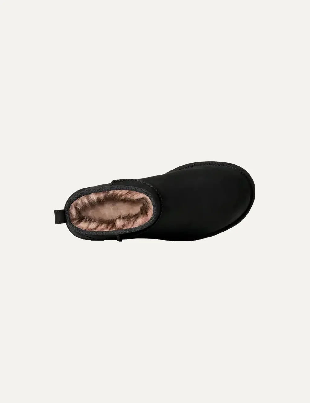 Women's UGG Classic Ultra Mini Nubuck black boots with sheepskin collar, UGGplush lining and Sugarcane EVA outsole top
