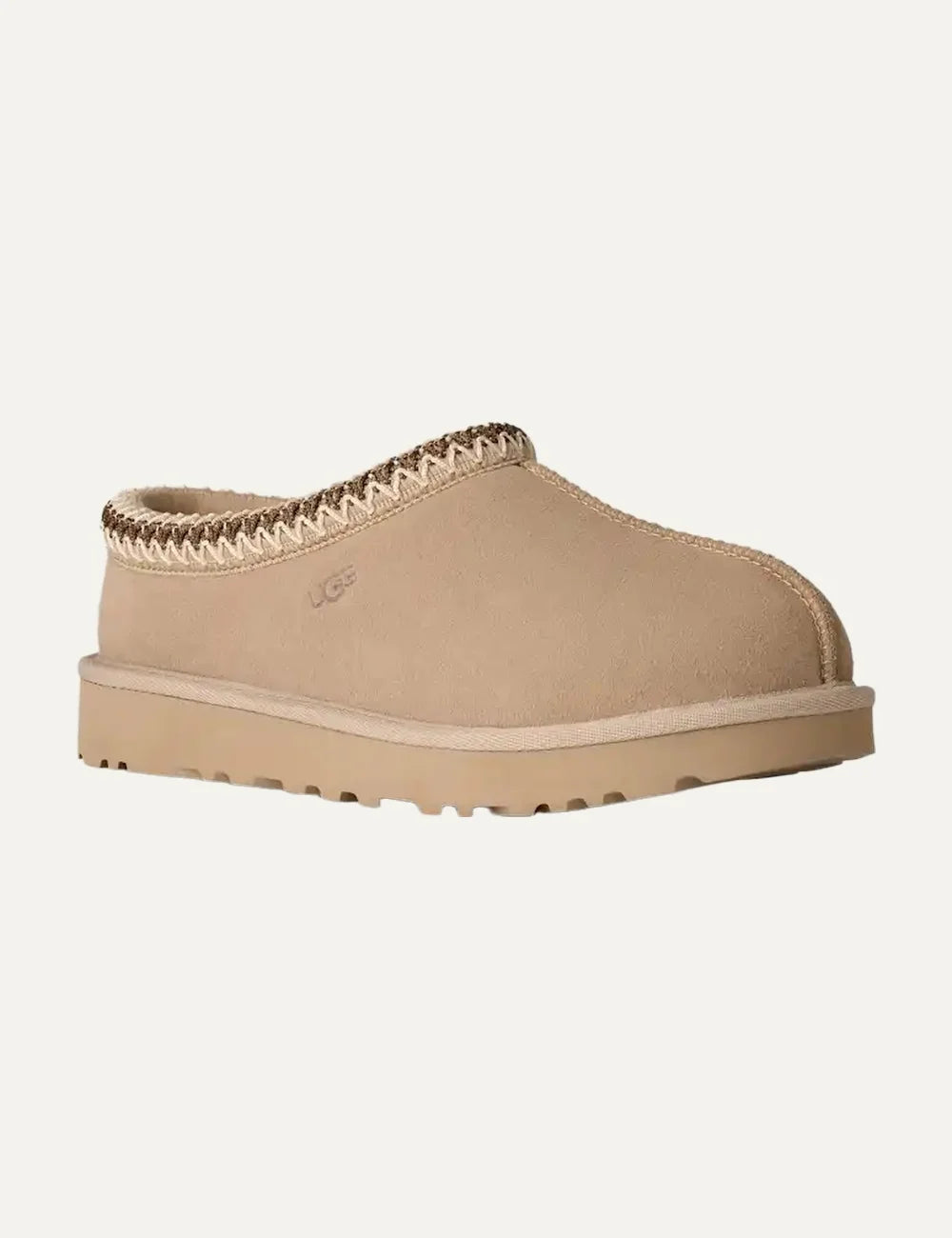 UGG Women’s Moonlight Suede Tasman II Slippers with Braided Trim angled
