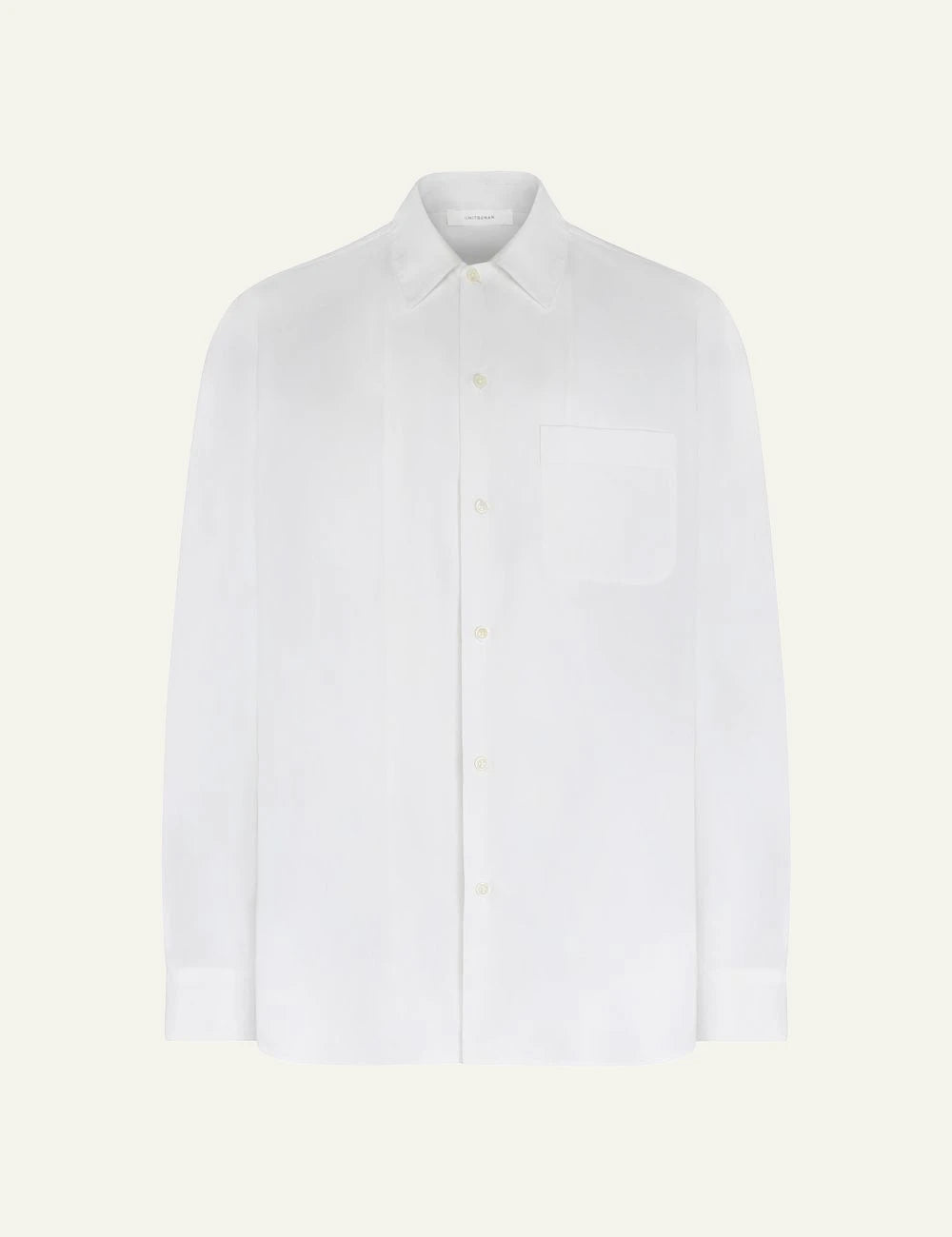 Umit Benan cotton shirt white classic fit front flat view