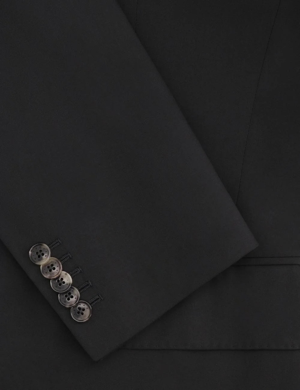 Umit Benan double breasted wool blazer black tailored fit side detail view
