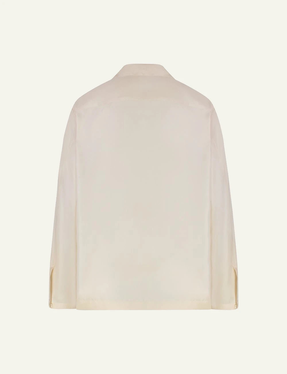 Umit Benan Havana silk shirt cream relaxed fit back view