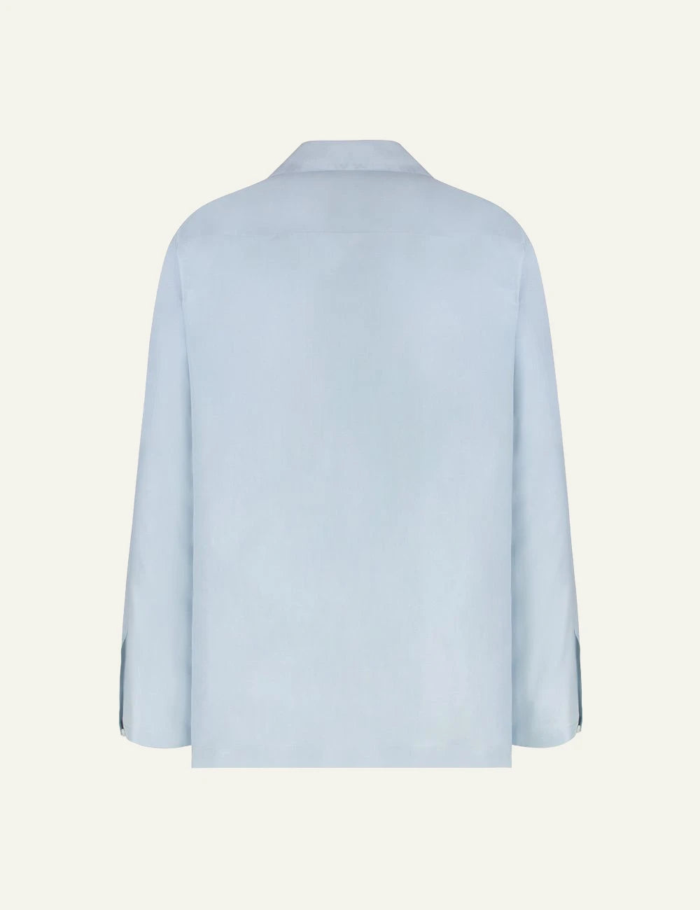 Umit Benan Havana silk shirt light blue relaxed fit back view