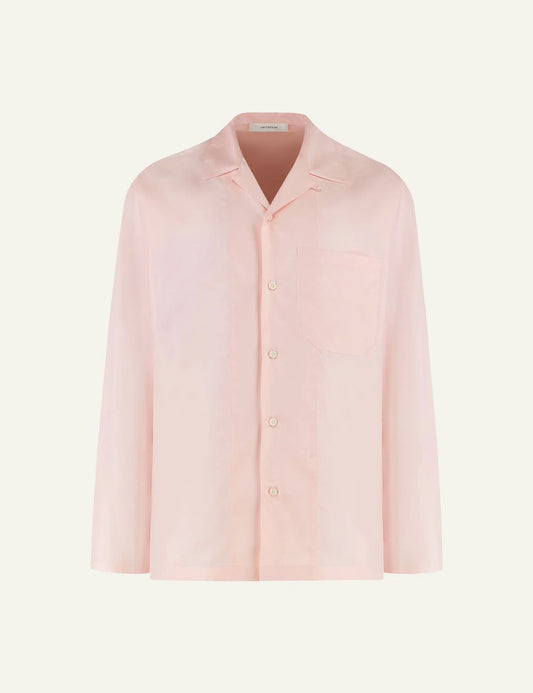 Umit Benan Havana silk shirt pink relaxed fit front flat view