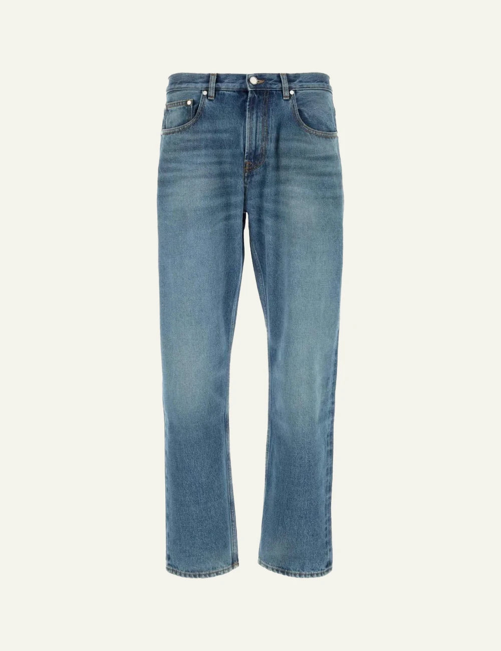 Umit Benan jeans blue straight fit stonewashed front flat view