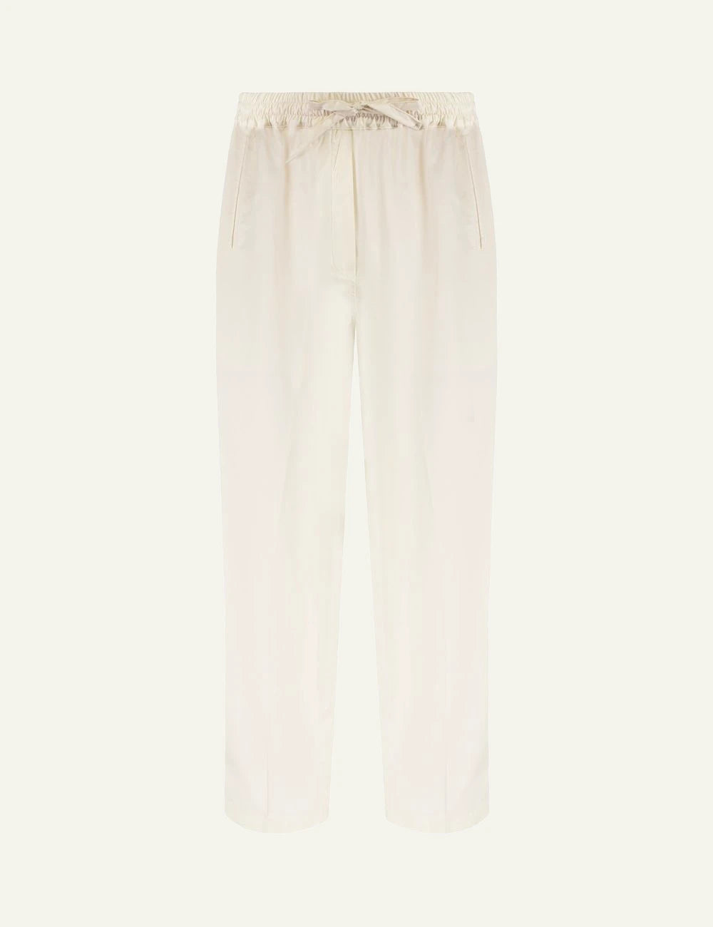 Umit Benan Julian Paradiso silk pants cream relaxed fit front flat view