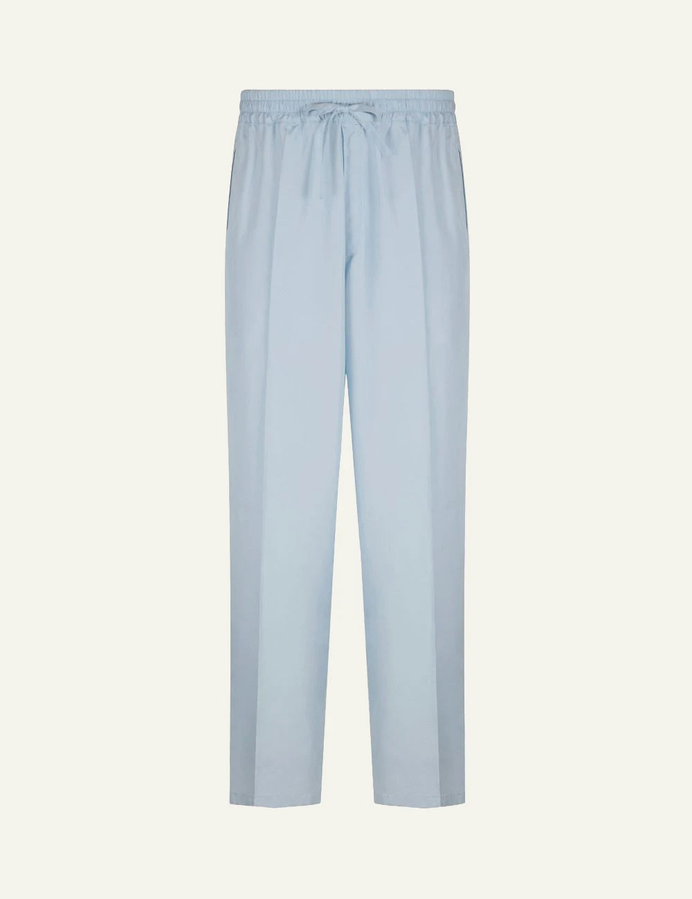 Umit Benan Julian Paradiso silk pants light blue relaxed fit front flat view