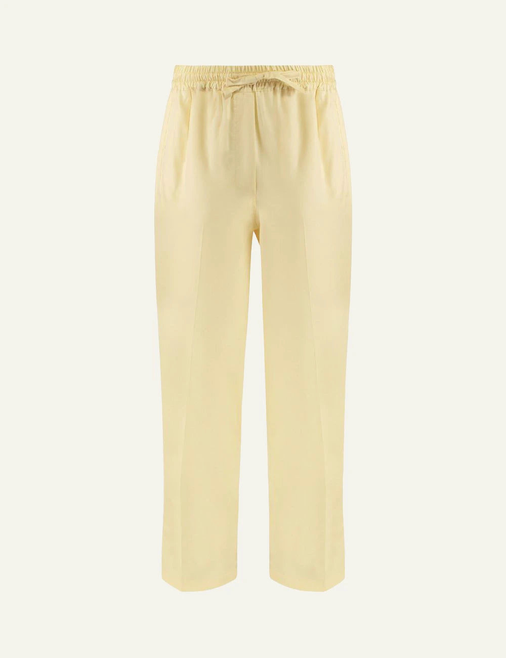 Umit Benan Julian Paradiso silk pants yellow relaxed fit front flat view
