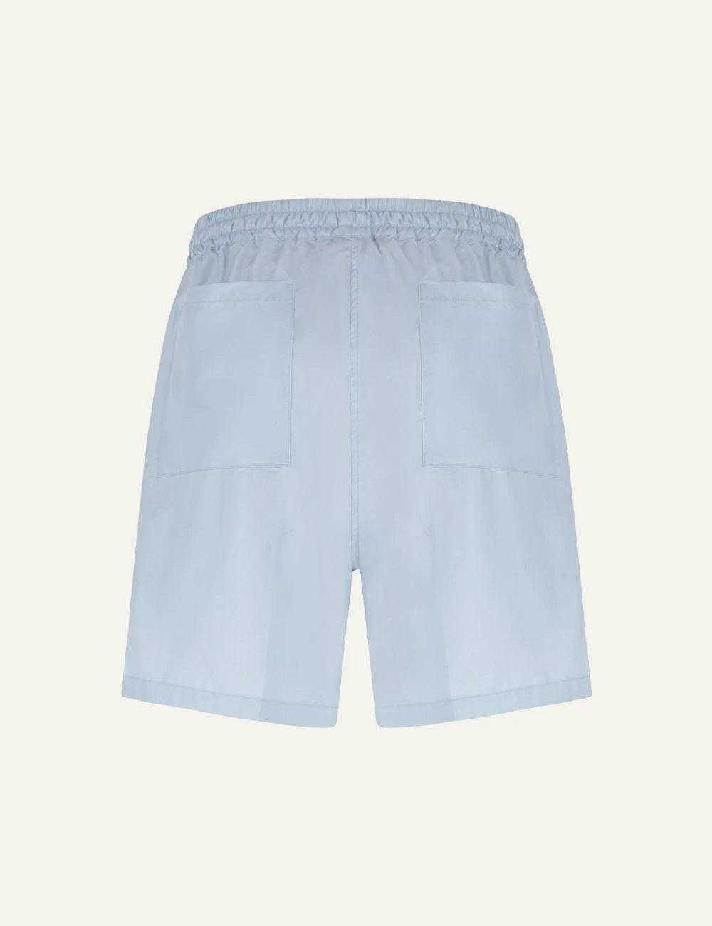 Umit Benan Julian Paradiso silk shorts light blue relaxed fit back flat view