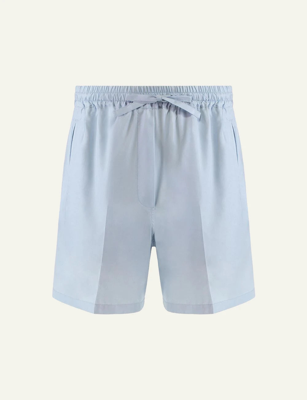 Umit Benan Julian Paradiso silk shorts light blue relaxed fit front flat view