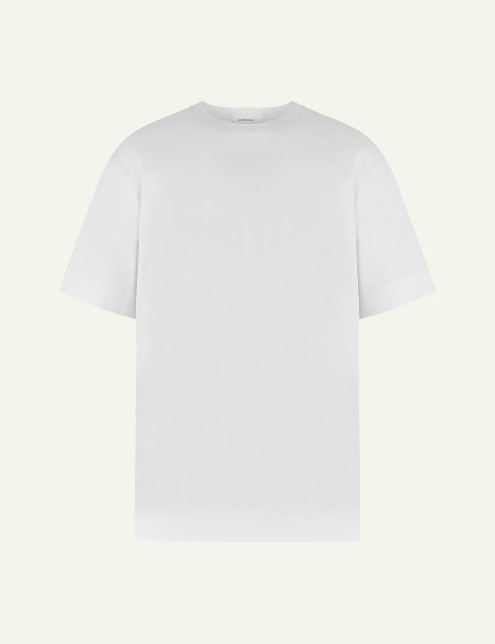 Umit Benan Paradiso t-shirt white oversized crewneck front flat view