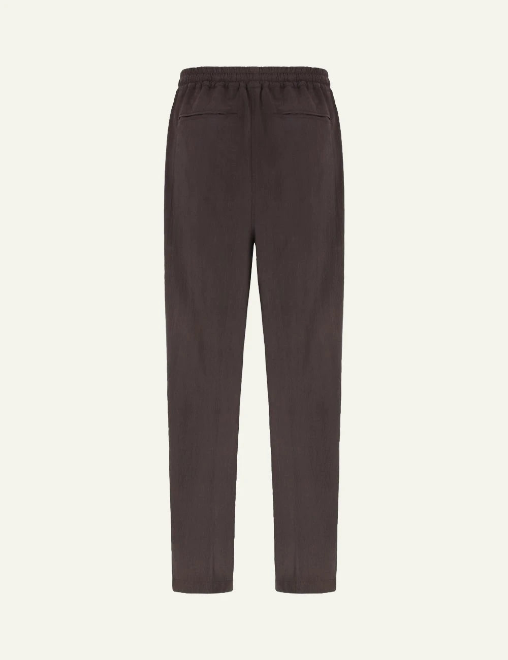Umit Benan Selly silk pants brown relaxed fit back view
