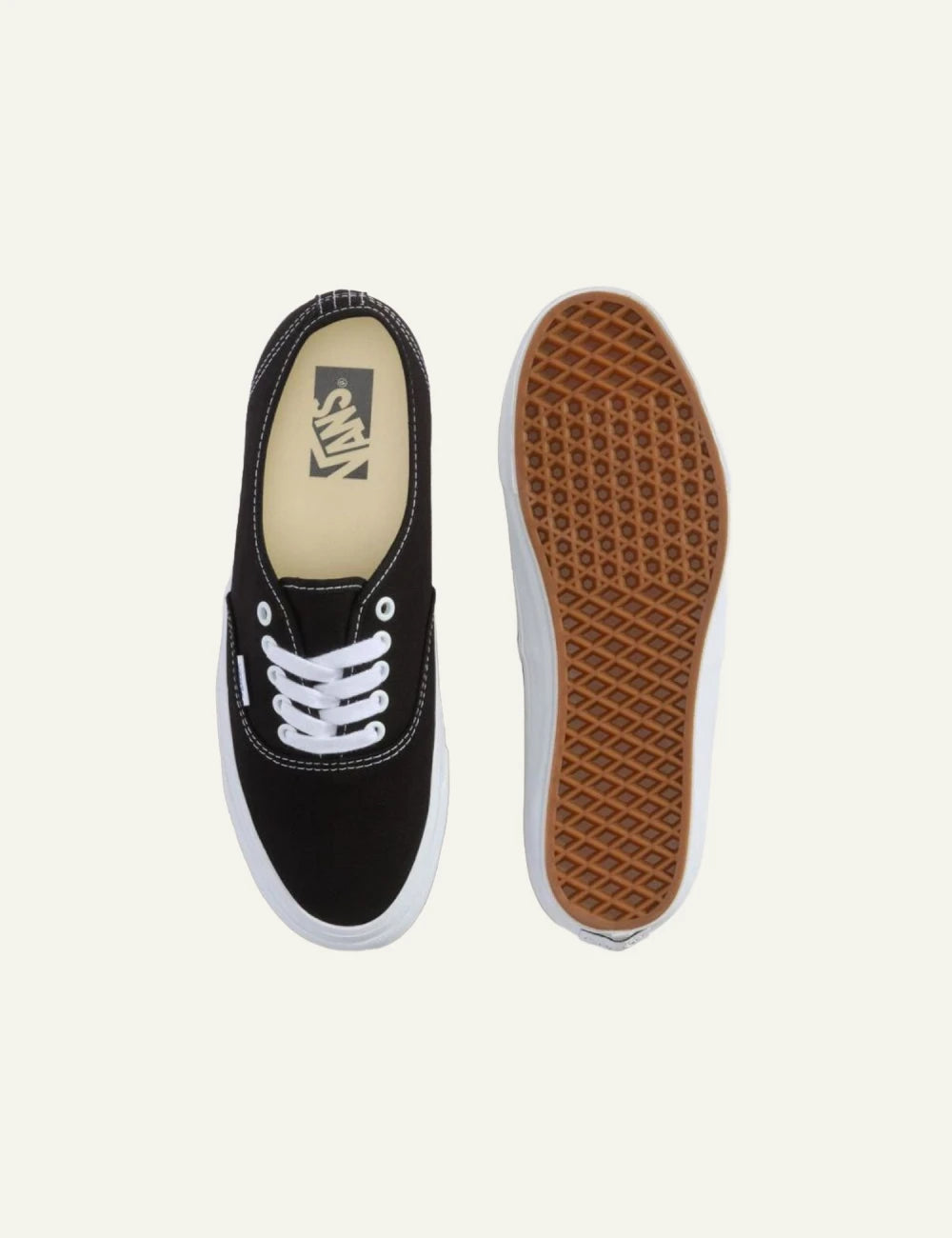  Vans Authentic Reissue 44 LX black canvas sneaker sole top view