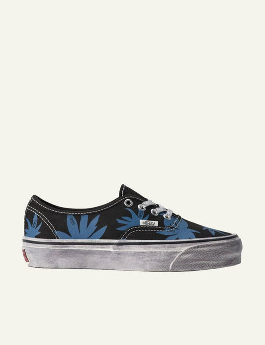 Vans LX Authentic 44 black blue floral canvas sneaker side view