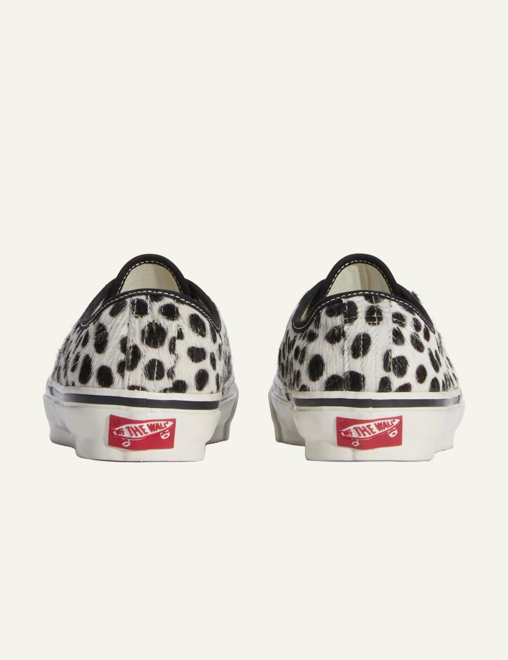 Vans LX Authentic 44 dalmatian pony hair sneaker black white back view