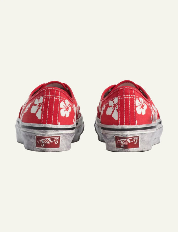 Vans LX Authentic 44 multi red floral canvas sneaker back view