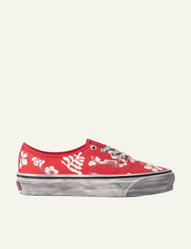 Vans LX Authentic 44 multi red floral canvas sneaker side view