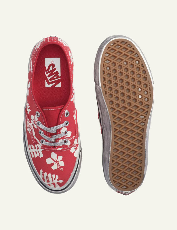 Vans LX Authentic 44 multi red floral canvas sneaker top view