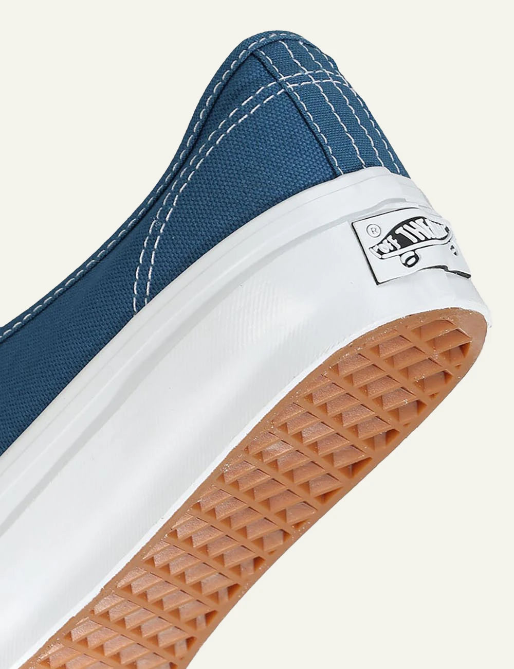 Vans LX Authentic 44 navy canvas sneaker back detail view