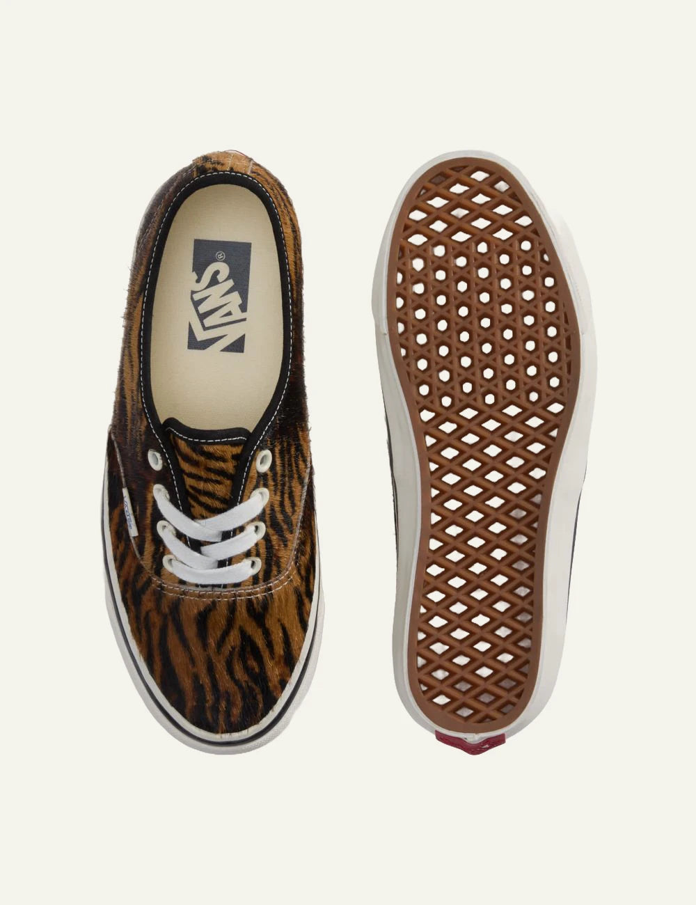 Vans LX Authentic 44 tiger pony hair sneaker top view