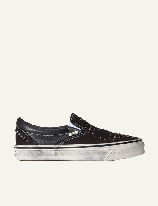 Vans LX Classic Slip-On 98 black studded canvas sneaker side view