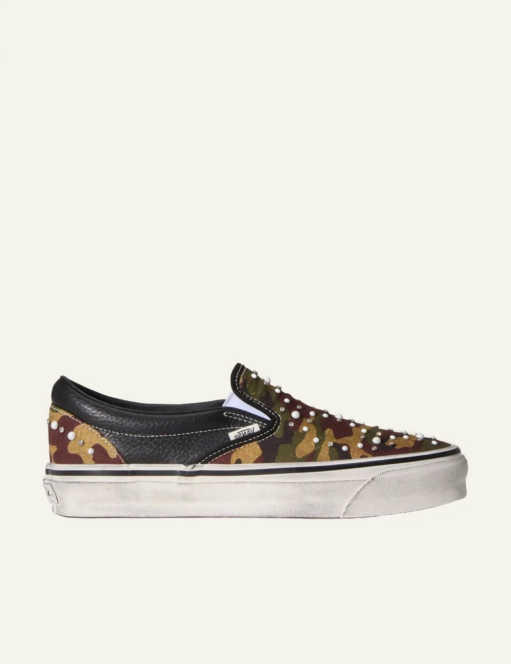 Vans LX Classic Slip-On 98 camo black studded sneaker side view