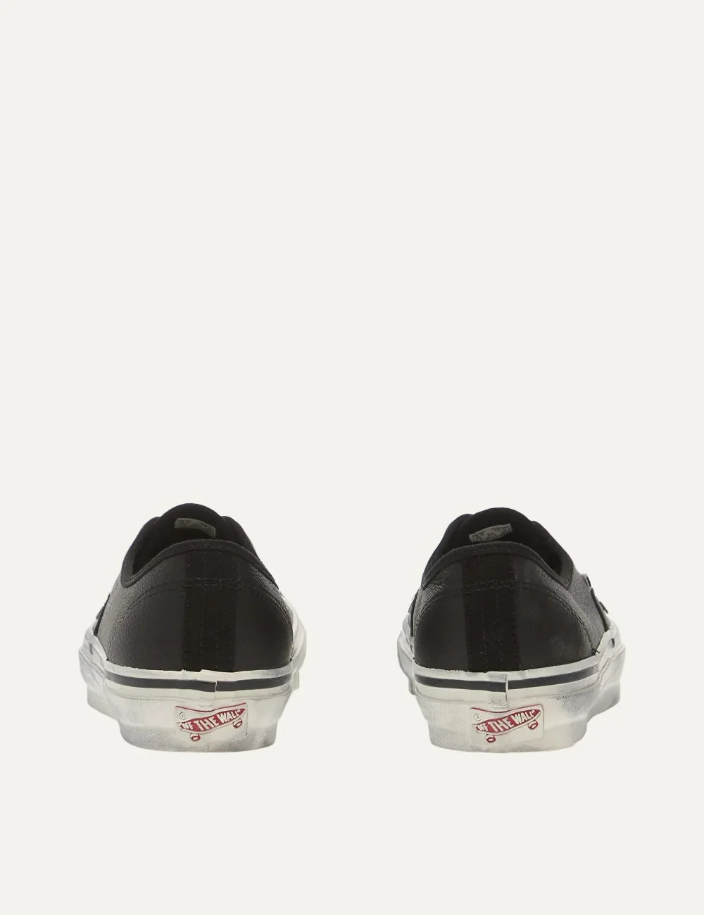 Vans Skate Loafer men's black velvet slip-on sneakers with classic loafer strap, low-profile silhouette and black vulcanized rubber waffle sole pair back view