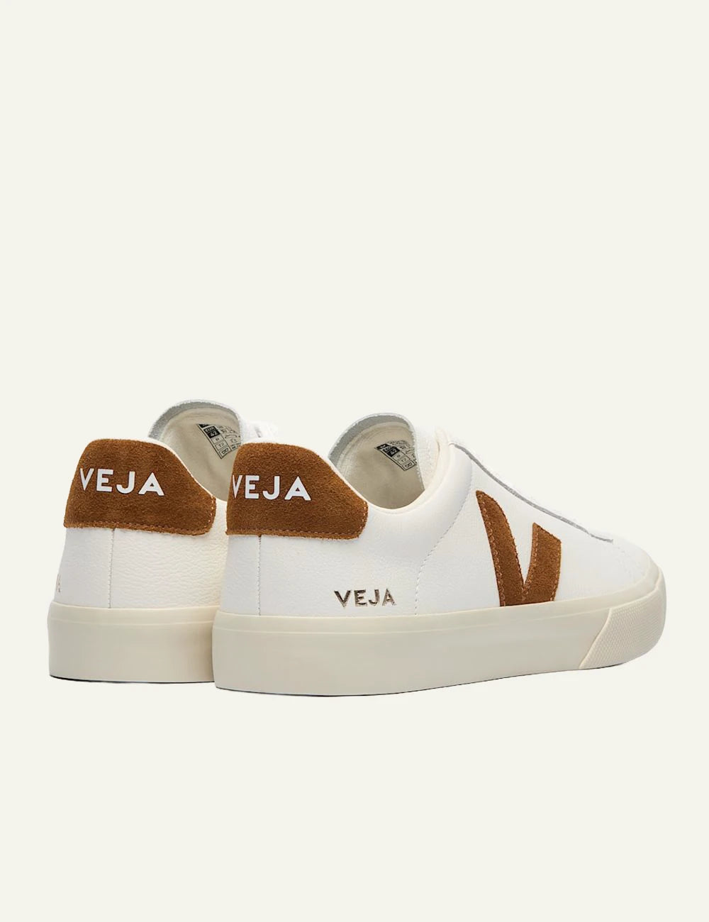 veja sneakers campo leather white camel back