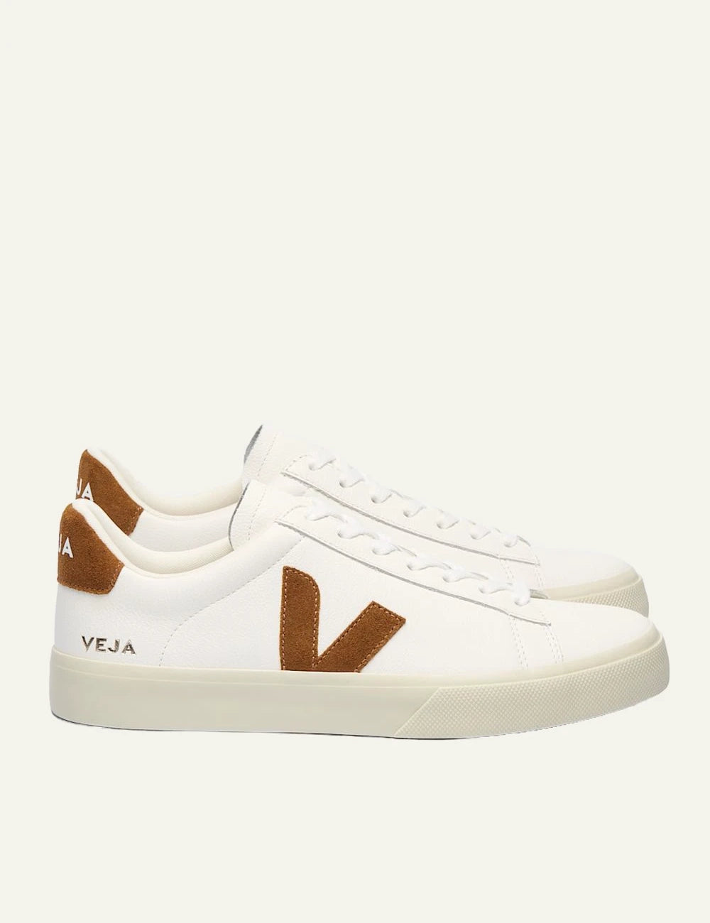 veja sneakers campo leather white camel side