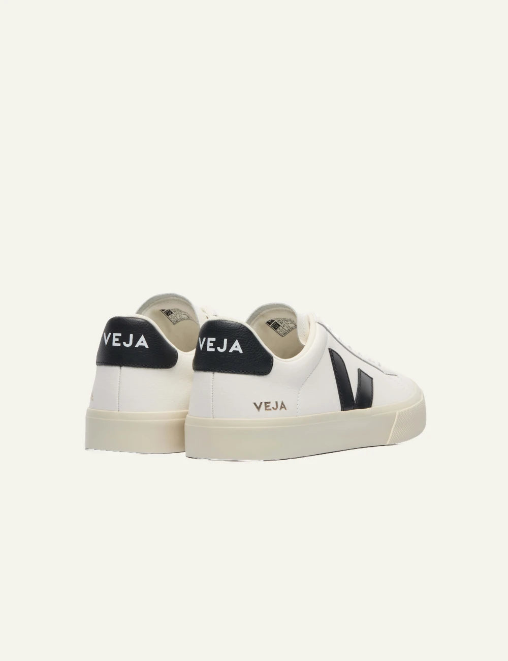 Women's Veja white leather sneakers with black V logo back