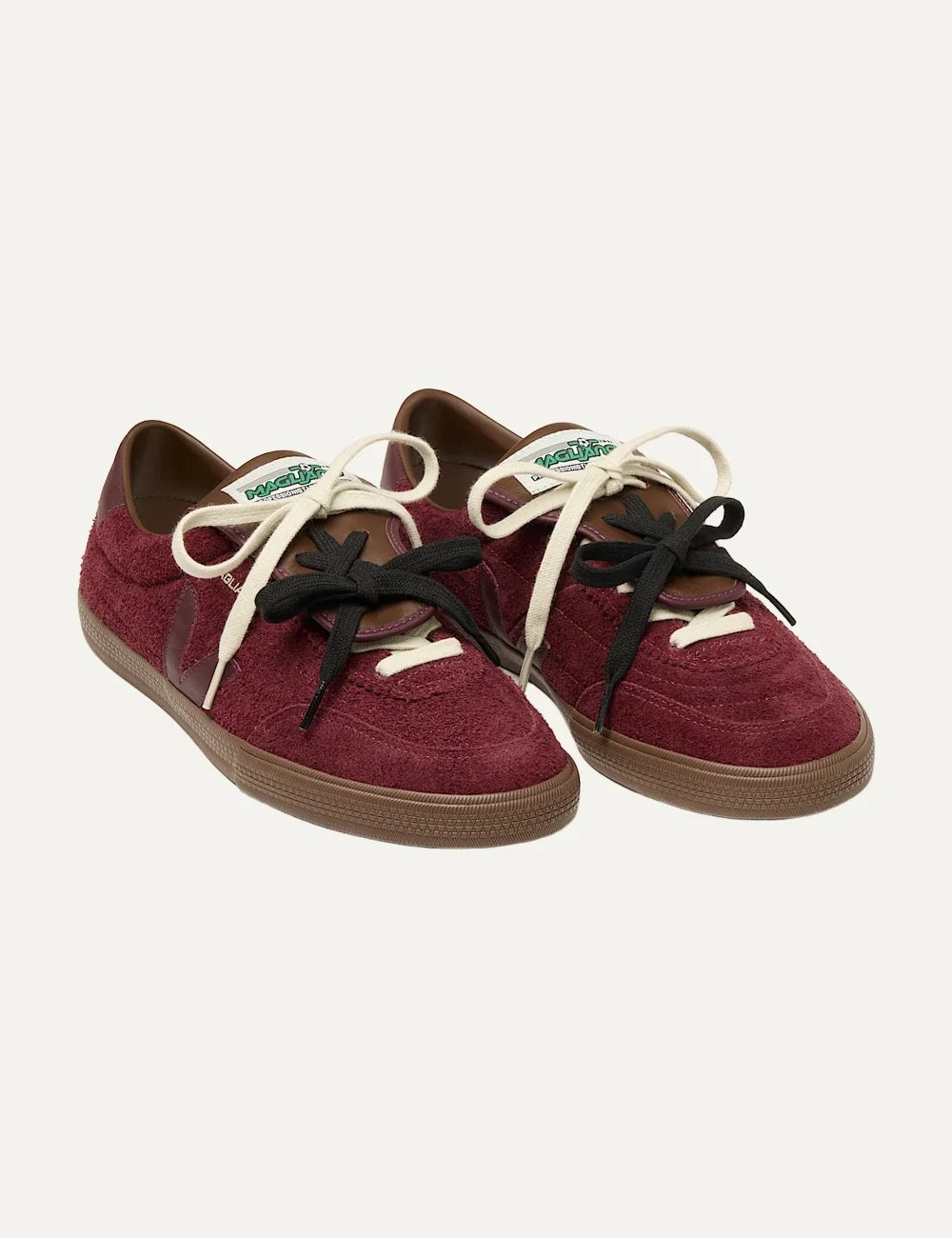 VEJA x Magliano unisex Panenka suede sneakers in burgundy with folded tongue top