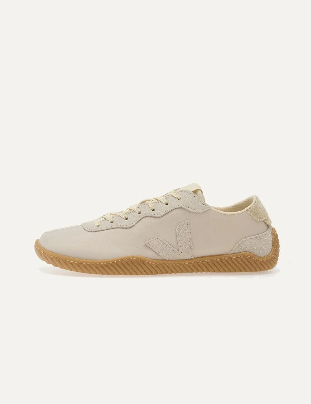 veja jitsu leather sneakers beige gum profile view