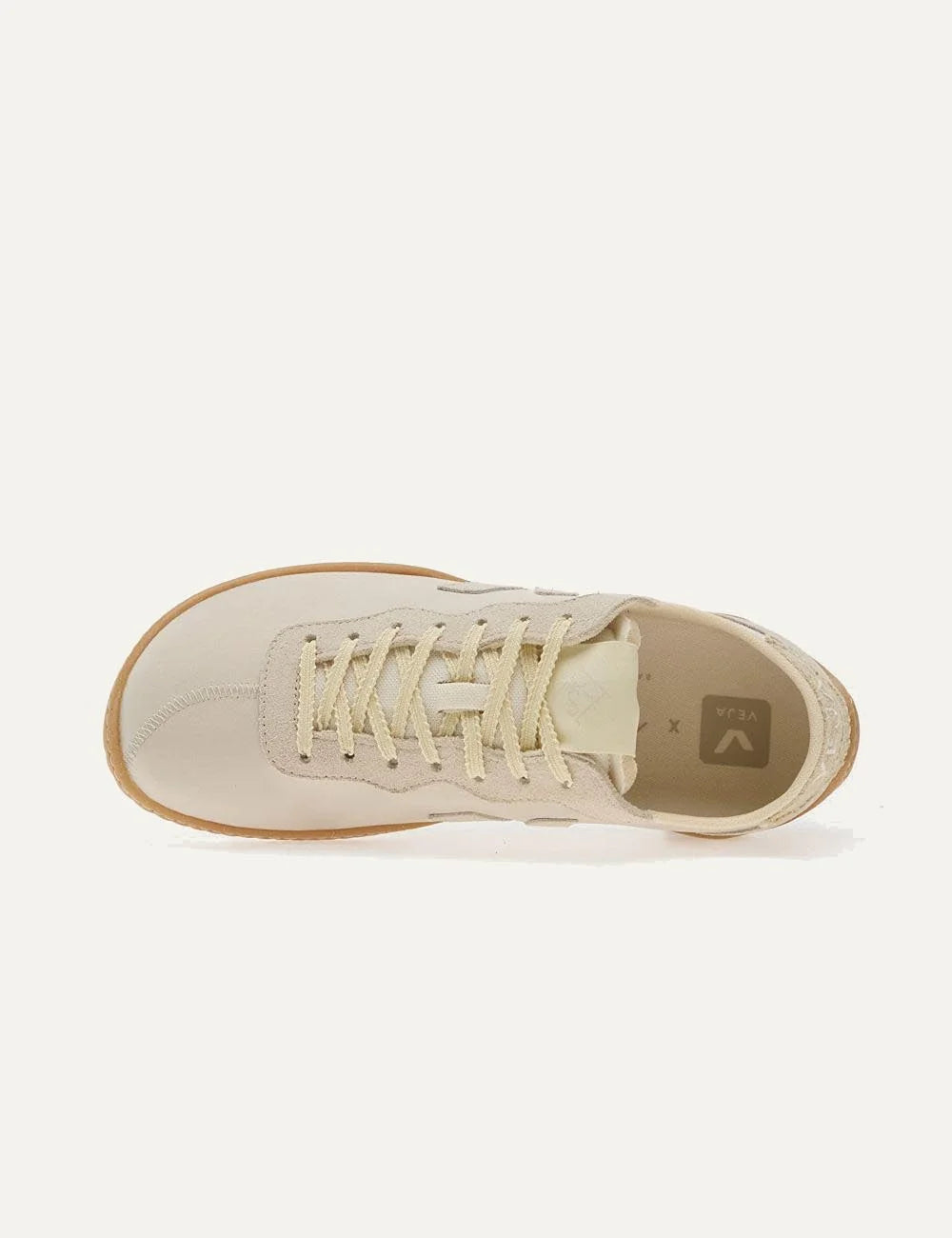 veja jitsu leather sneakers beige gum top view