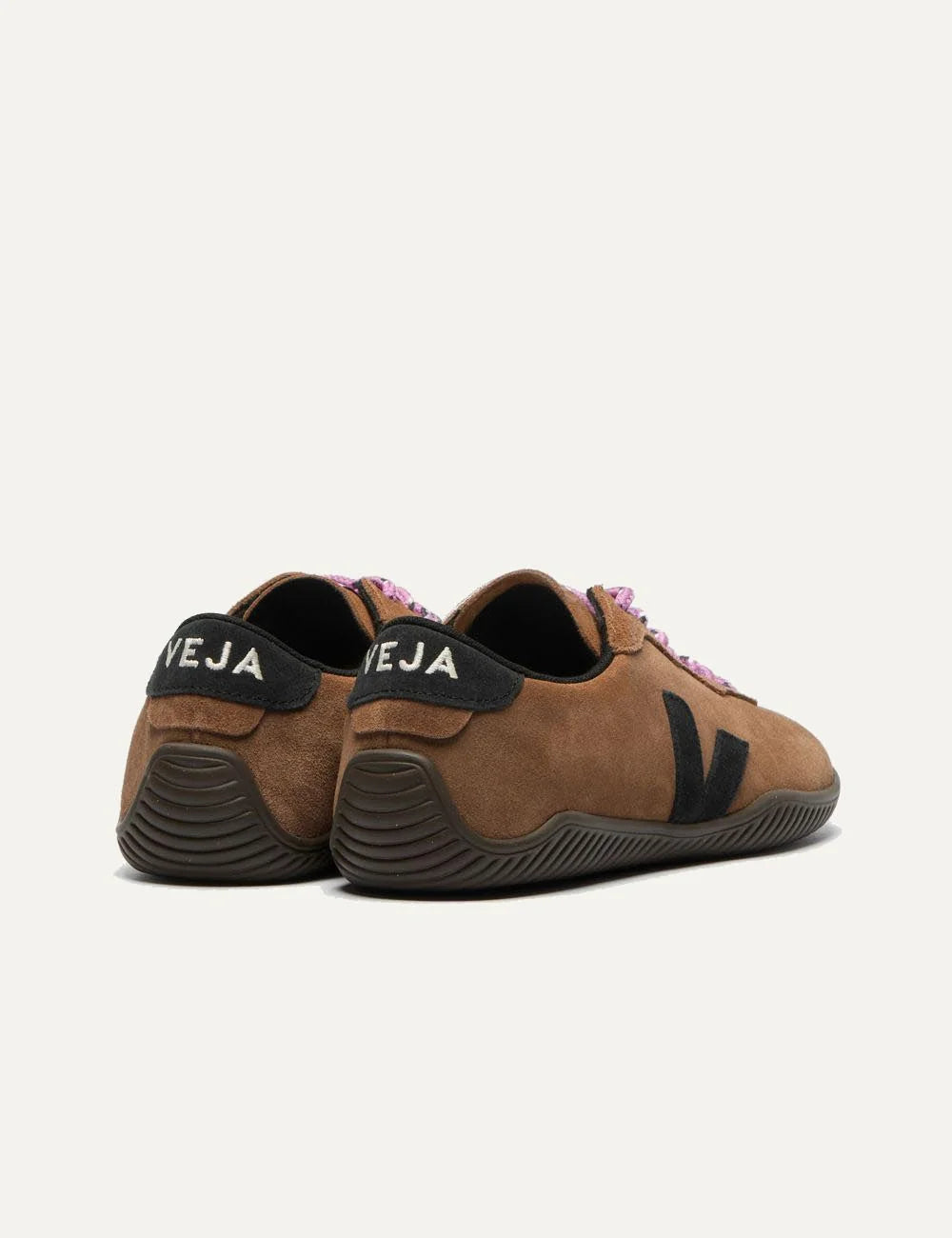 veja jitsu suede sneakers brown black back pair view