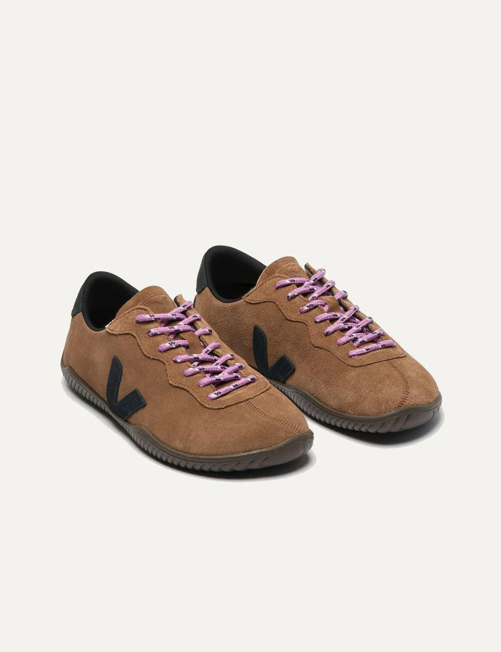 veja jitsu suede sneakers brown black front pair view
