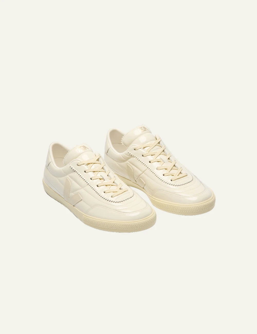 veja panenka leather sneakers beige tonal top view