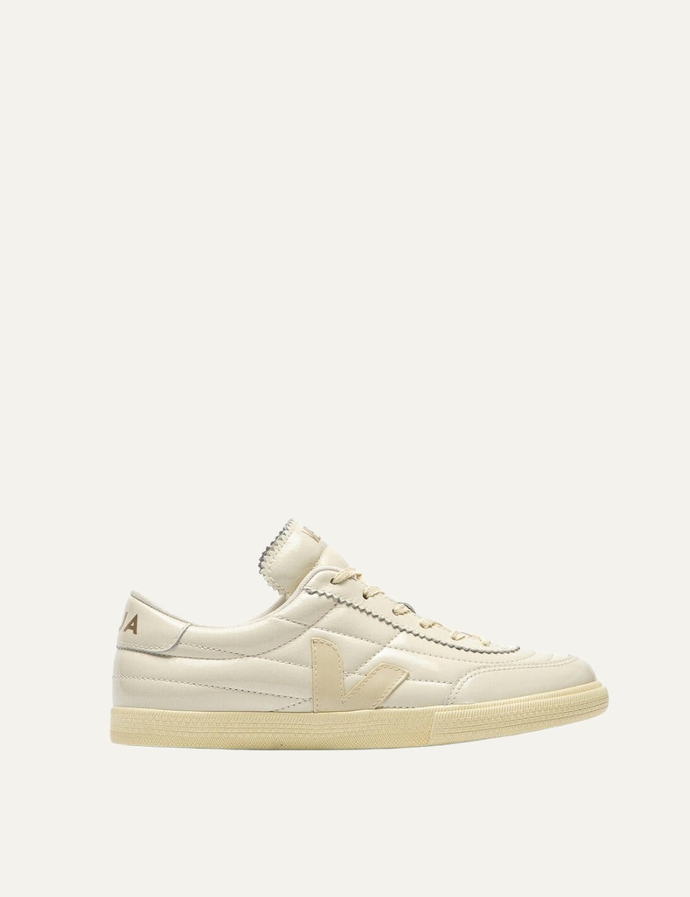 veja panenka leather sneakers beige tonal side view