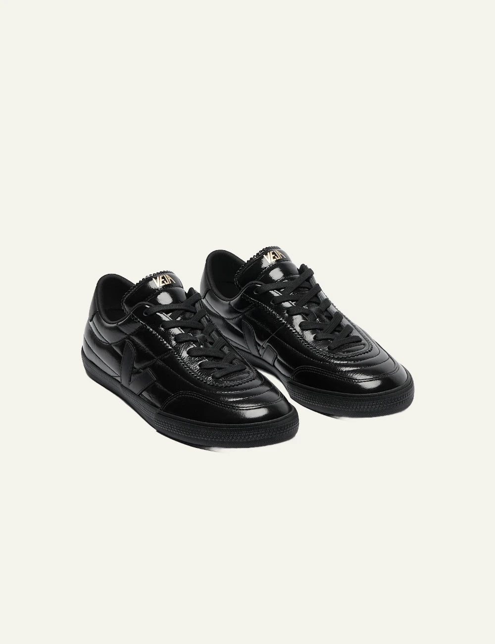 veja panenka leather sneakers black tonal top view