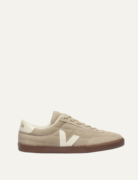 veja panenka suede sneakers beige with gum sole side view