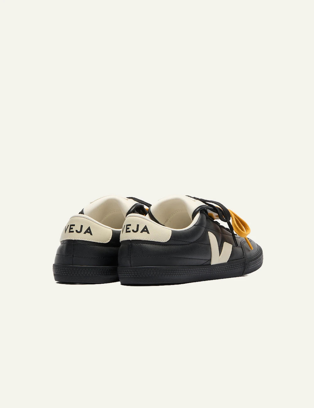 veja panenka veja x magliano leather sneakers black with contrast laces back view