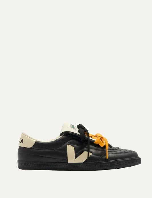 veja panenka veja x magliano leather sneakers black with contrast laces side view