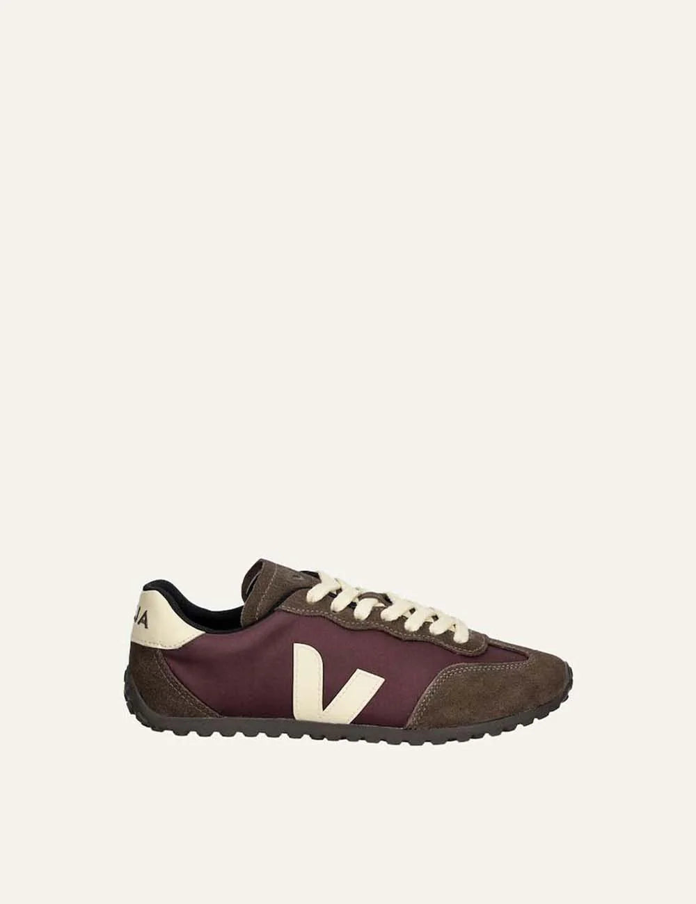 VEJA unisex GT burgundy and brown sneakers with suede panels and cream V logo