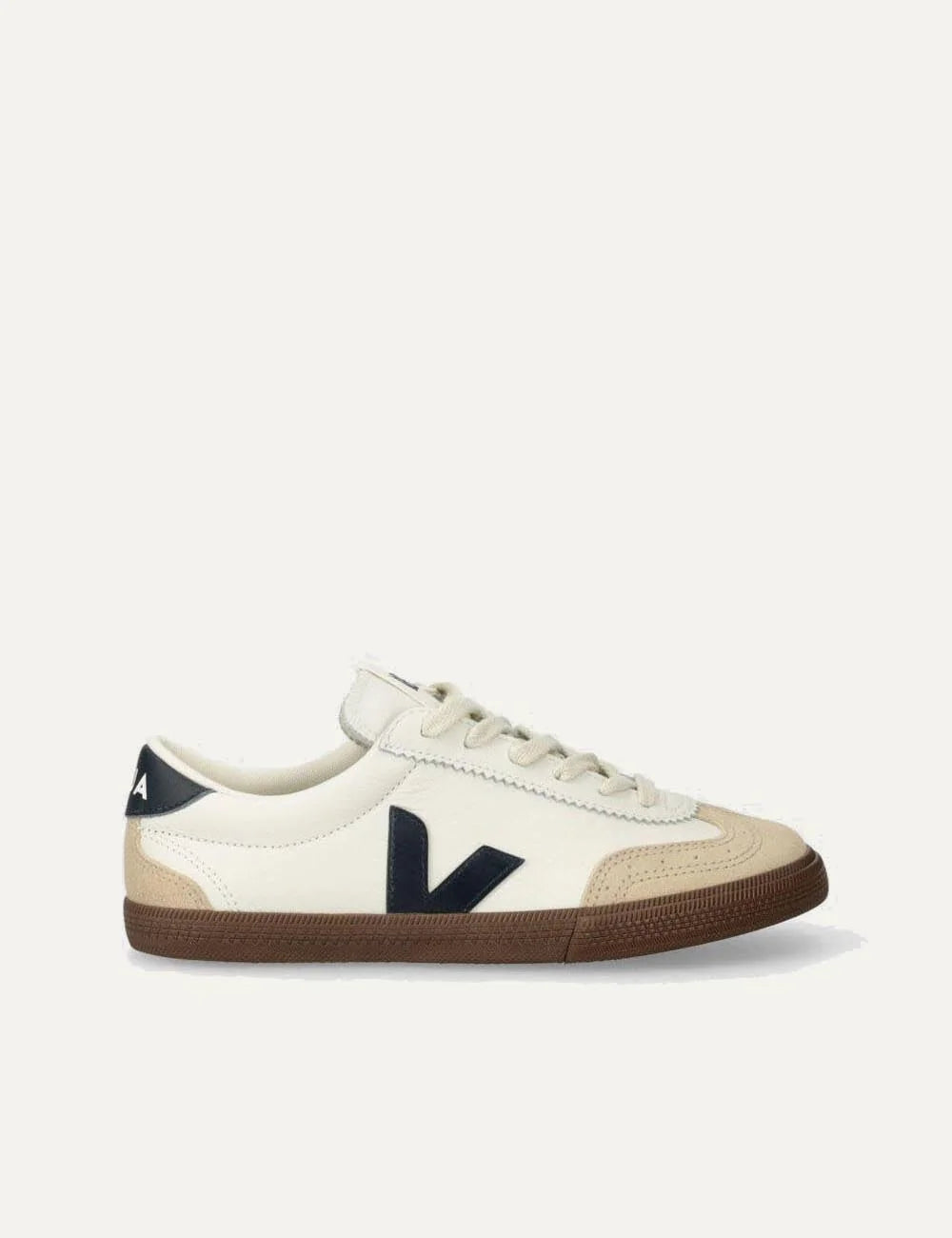 veja v-10 leather sneakers white navy gum side view