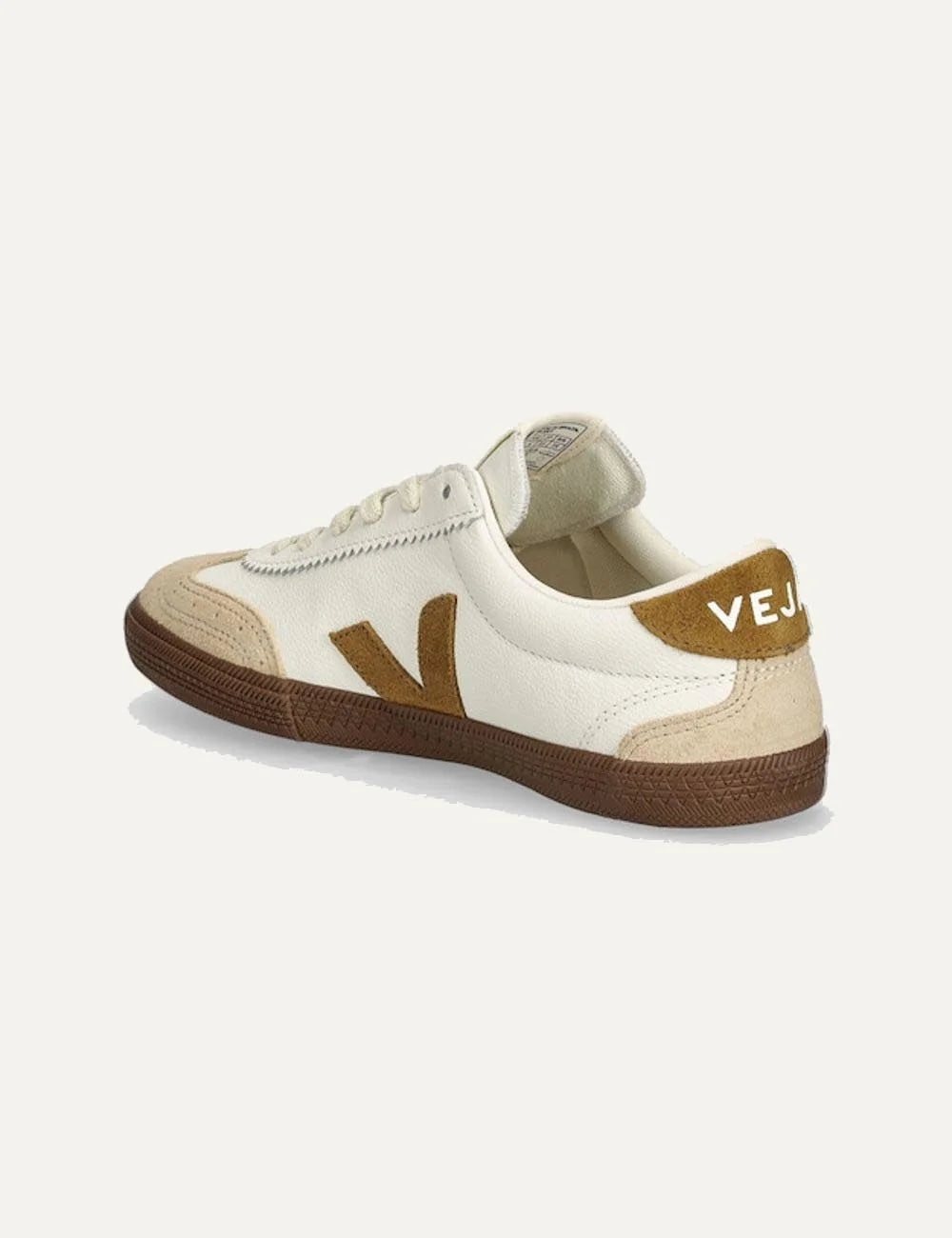 veja v-90 leather sneakers white brown gum back view