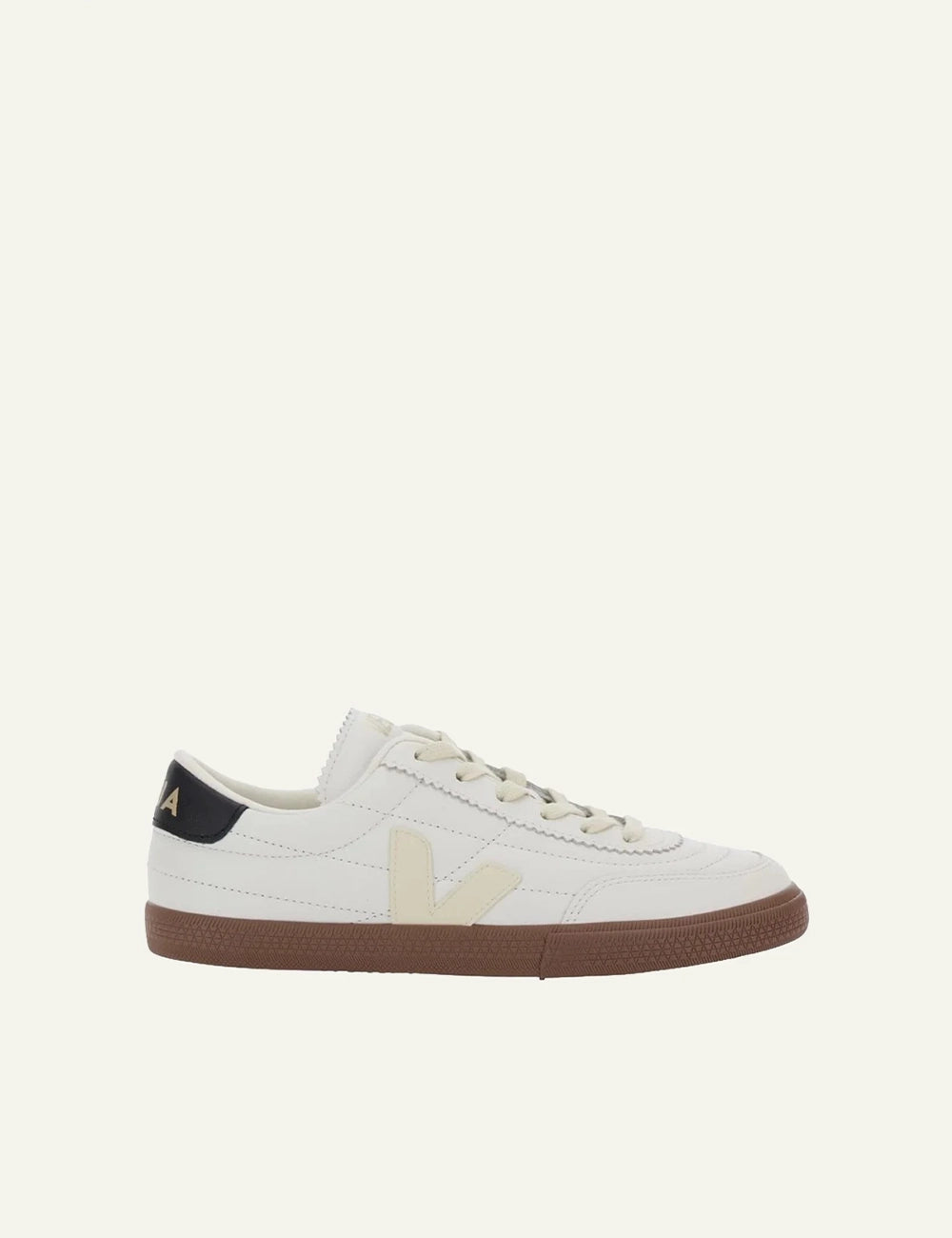 Veja Panenka leather white black bark me gum sole side view