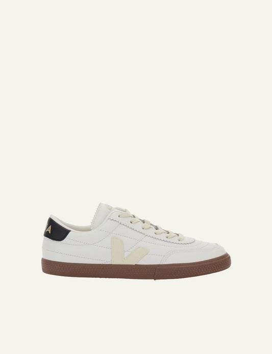 Veja Panenka leather white black bark me gum sole side view